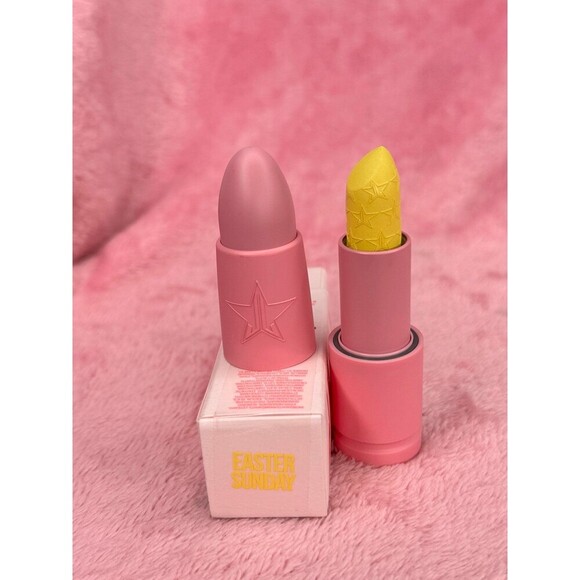 New! Easter Sunday Jeffree Star Velvet Trap Lipstick Yellow Rare NIB NWT - Picture 6 of 7